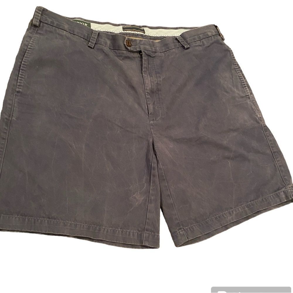 Orvis Blue Washed Flat Front Shorts Size 40